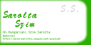 sarolta szim business card